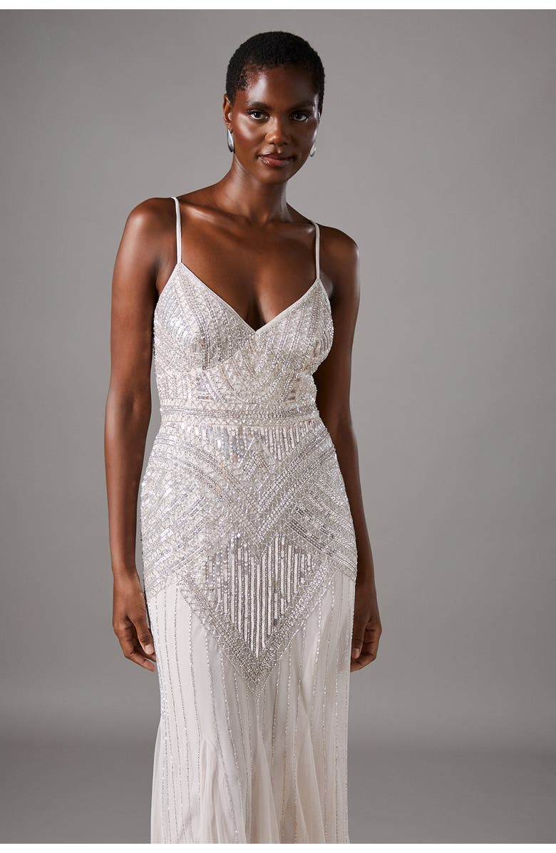 Coast Deco Embellished Cami Maxi Dress, Alternate, color, Neutral