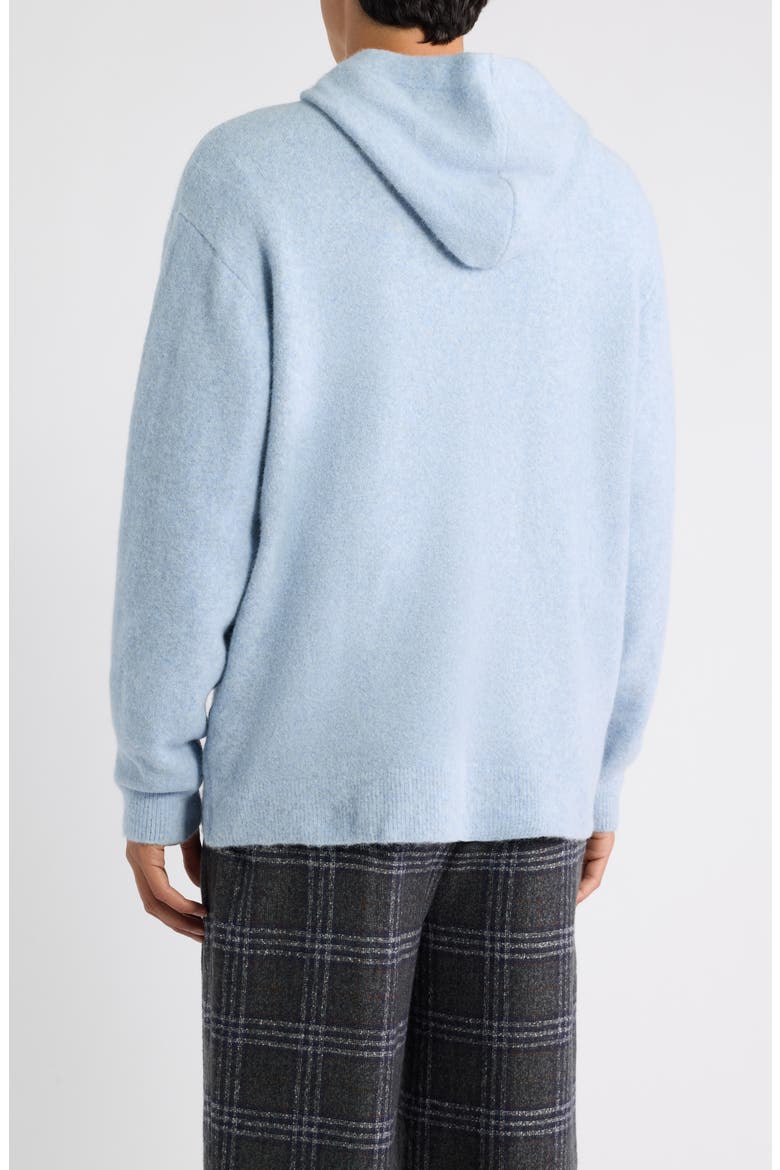 Alpaca Blend Hooded Zip Cardigan, Alternate, color, BLUE FINCH
