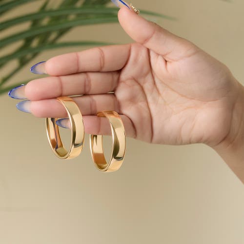 Jessica Simpson Textured Half Hoop Earrings In Gold