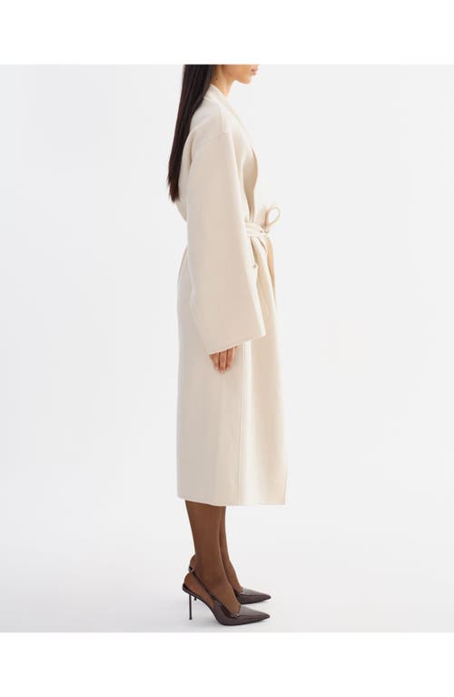 Lamarque Coreen | Belted Wool Maxi Coat In Animal Print