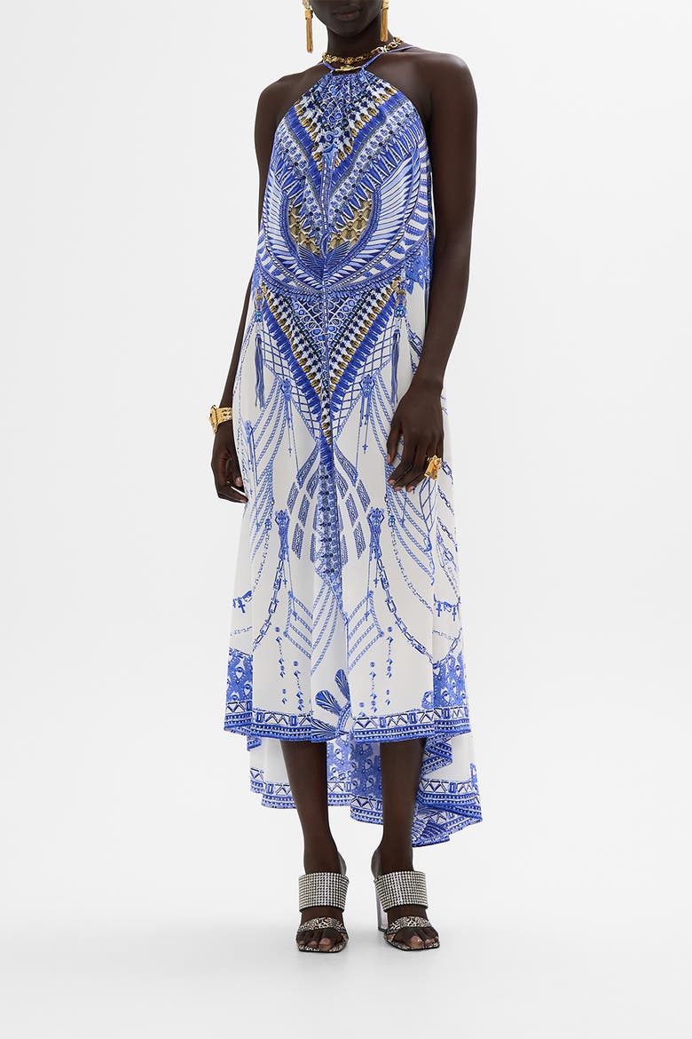 GATHER NECK HARDWARE MAXI DRESS DANCING WITH DAYLIGHT, Main, color, DANCING WITH DAYLIGHT
