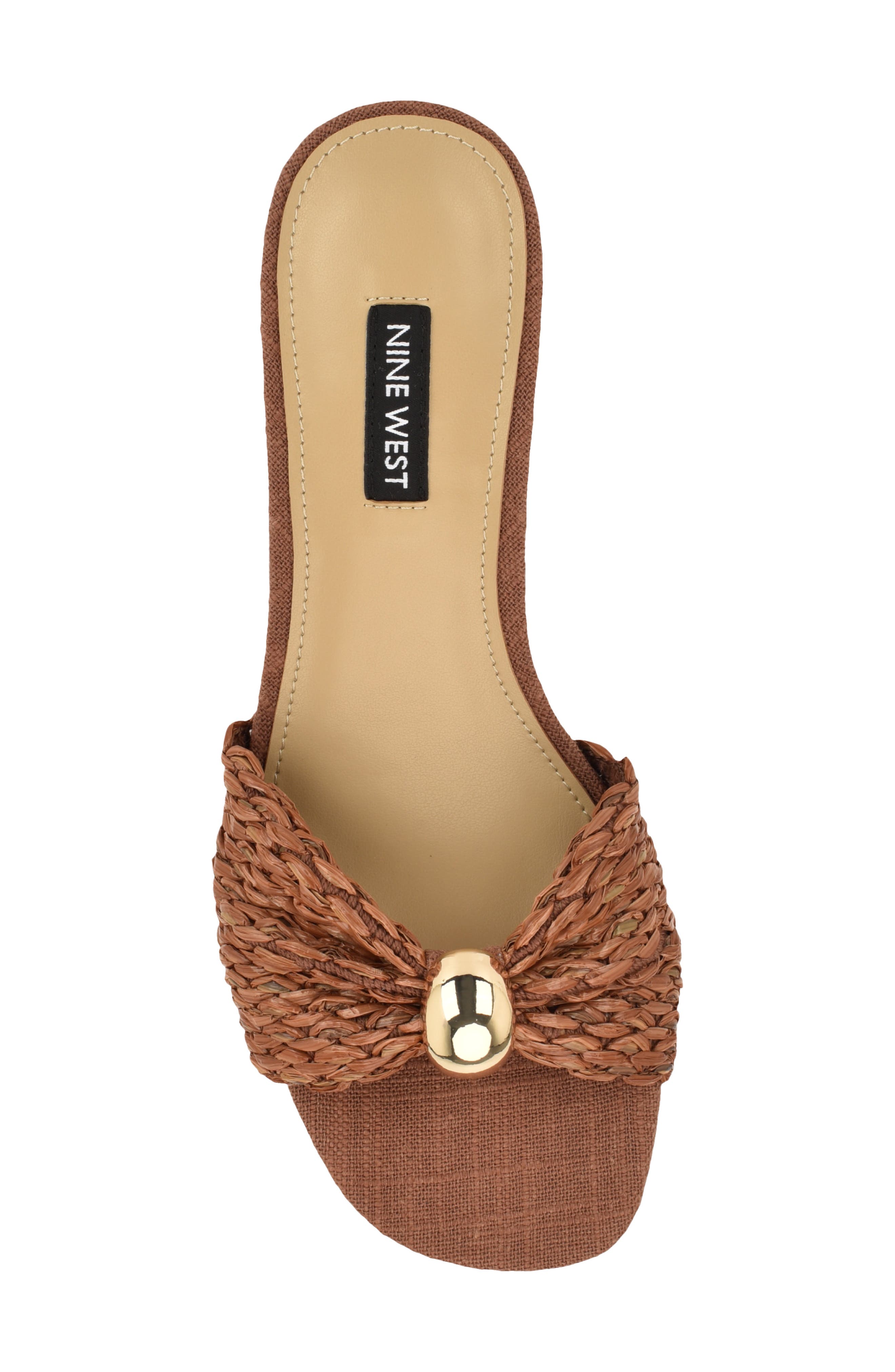 Nine West Gerry Block Heel Sandal, Alternate, color, Medium Brown