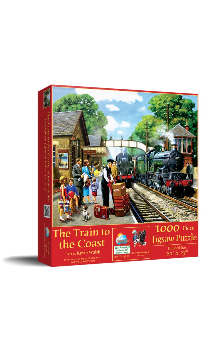 Sunsout The Train to the Coast 1000 piece Jigsaw Puzzle for Adults, Main, color, Multicolor