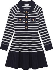 Reiss Kids' Sapna Pleated Sweater Shirtdress