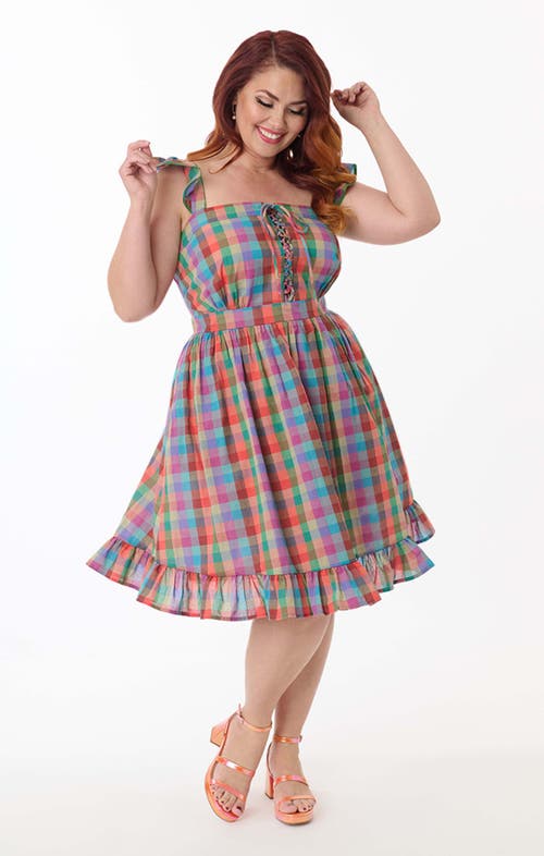 Smak Parlour Plus Size Corset Lace Fit & Flare Dress In Pink