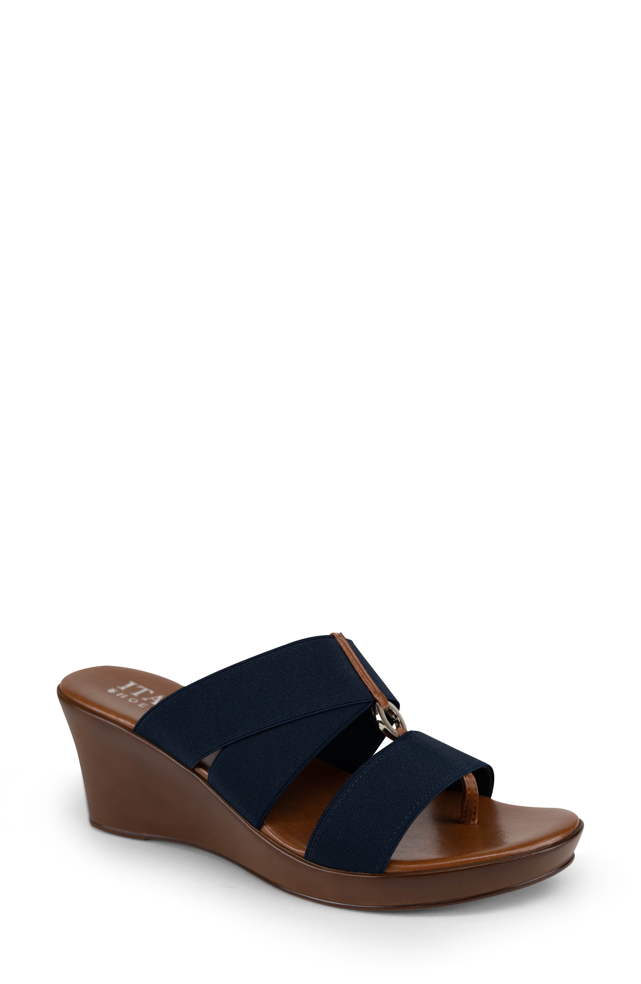 Celsi Wedge Slide Sandal, Main, color, NAVY