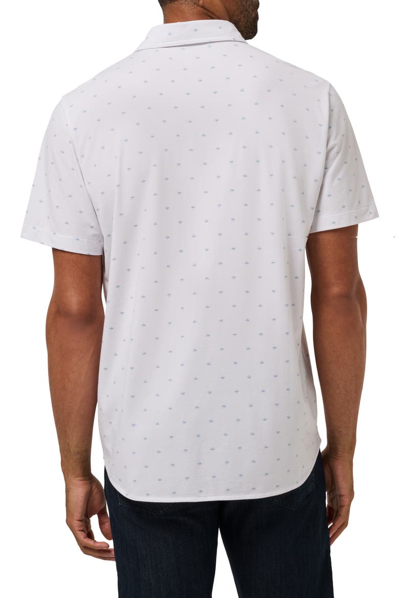 Comfortknit Geo Short Sleeve Button-Up Shirt, Alternate, color, WHITE