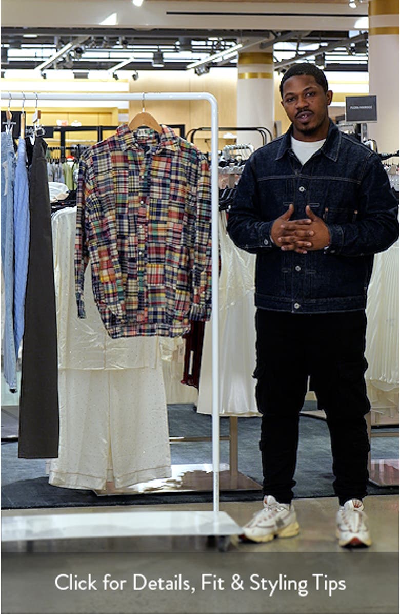 Patchwork Oversize Button-Up Shirt, sales video thumbnail