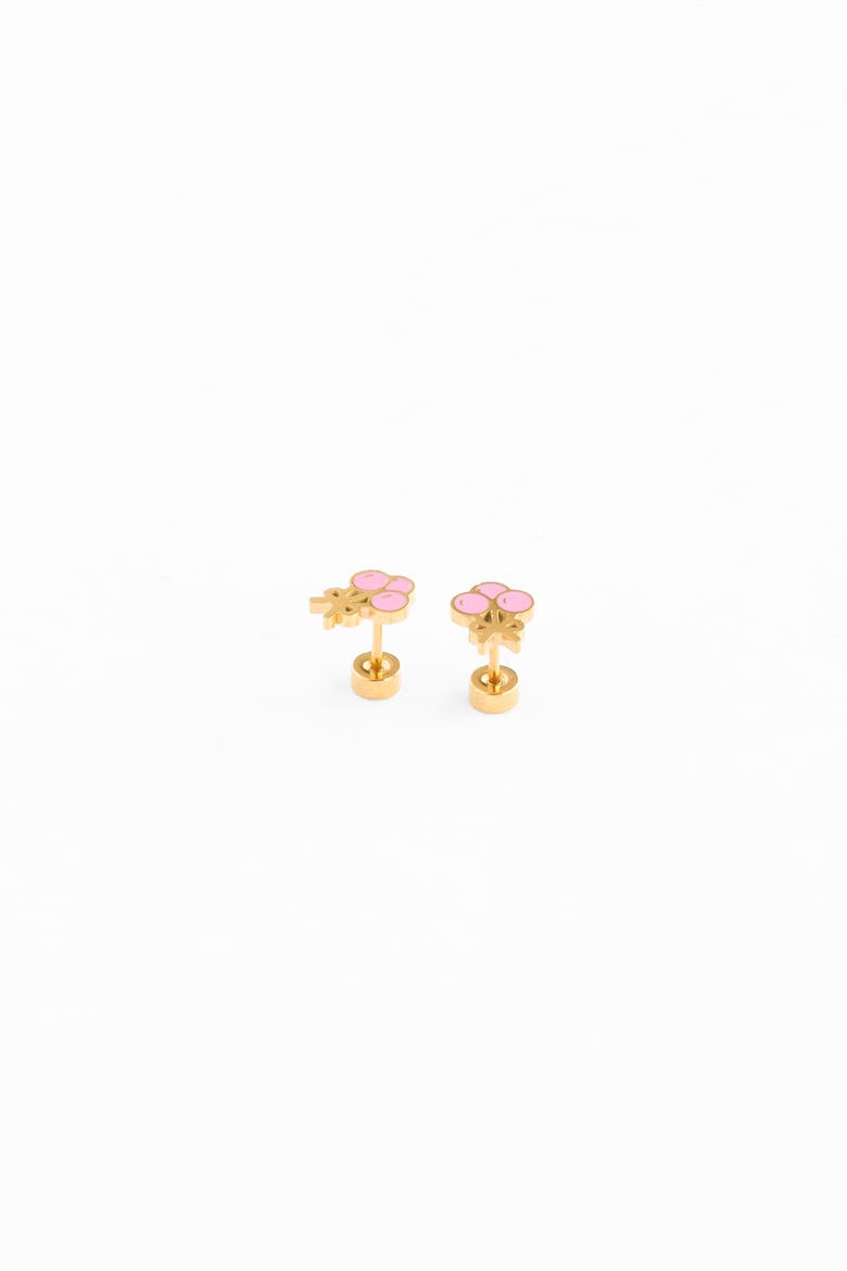 Girls' Balloon Flatback Stud Hypoallergenic Earrings, Alternate, color, Pink