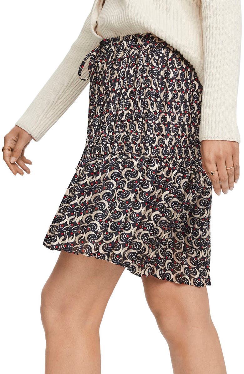 Scotch & Soda Ruffle Hem Pleated Miniskirt, Alternate, color,