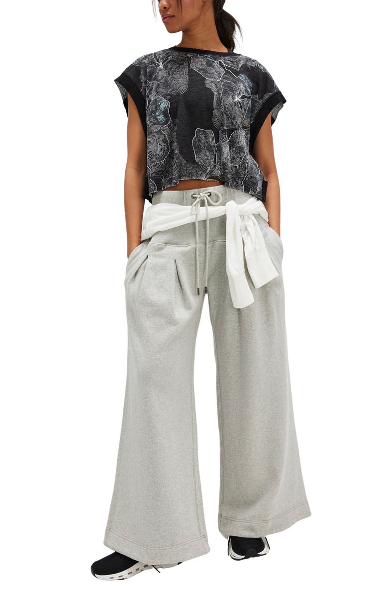 Free People My Time Print T-Shirt, Alternate, color, Midnight Floral Blac