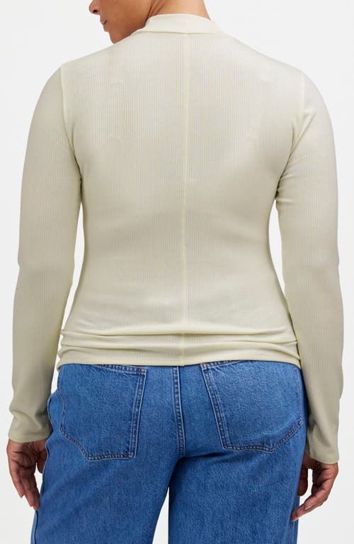 Madewell Drapey Rib Mockneck Top In Winter White