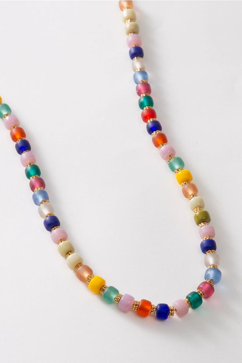 Glass Confetti Necklace, Main, color, Multi