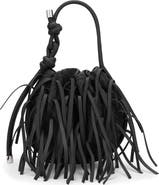 behno Ina Mini Potli Fringe Leather Handbag