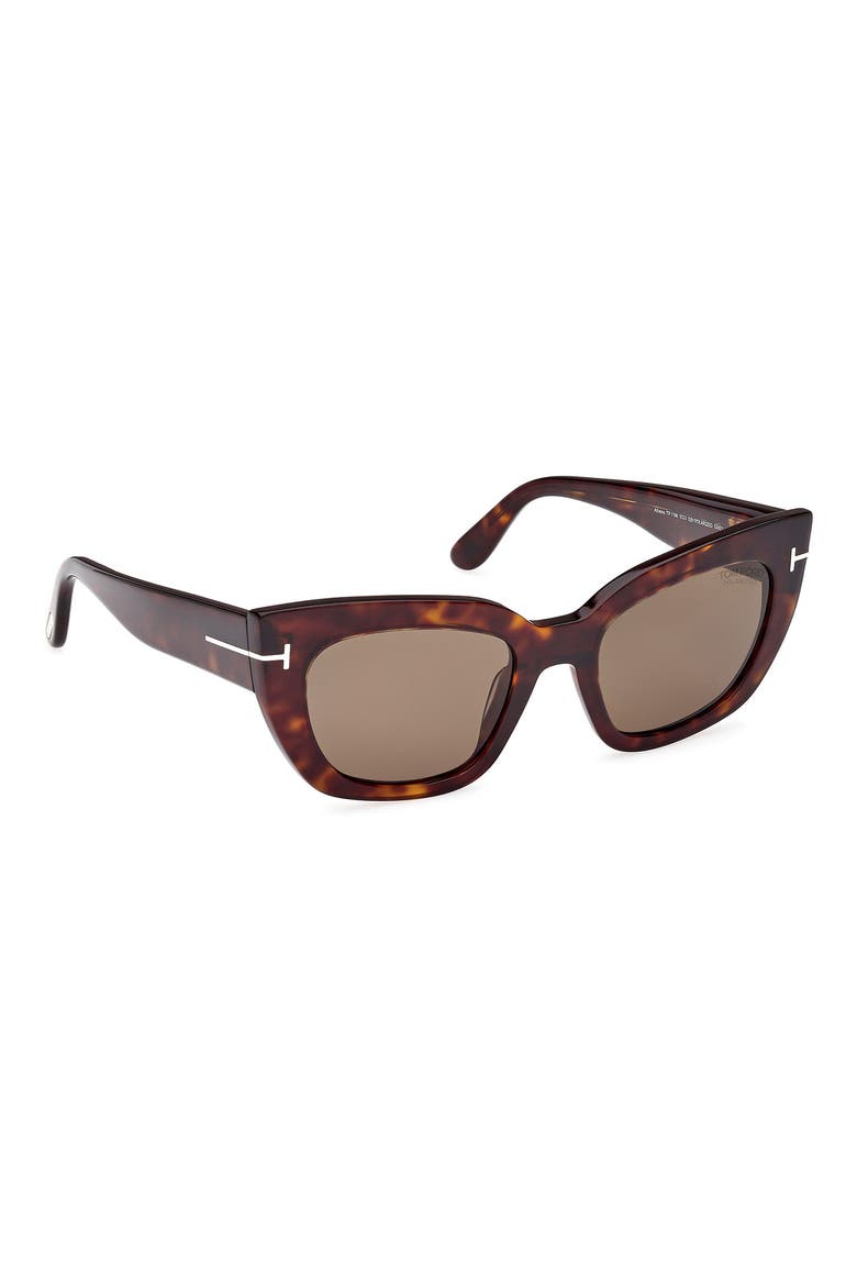 Athena 53mm Cat Eye Sunglasses, Alternate, color, DARK HAVANA / BROWN POLARIZED
