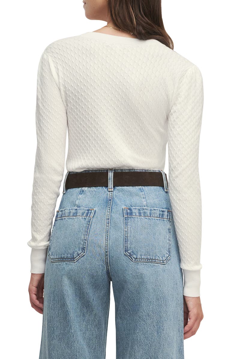 Favorite Daughter The Career Girl Textured Crewneck Sweater, Alternate, color, White