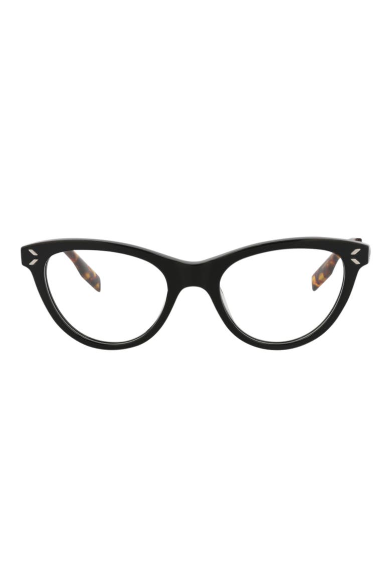 46mm Cat Eye Optical Glasses, Main, color, BLACK RUTHENIUM TRANSPARENT