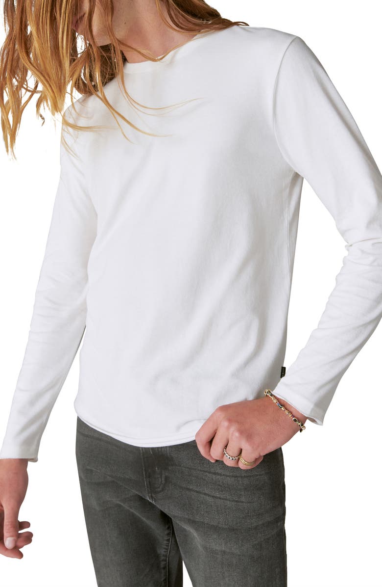 Lucky Brand Venice Burnout Long Sleeve T-Shirt, Main, color,
