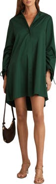 Reiss Grazia Long Sleeve Stretch Cotton Shirtdress