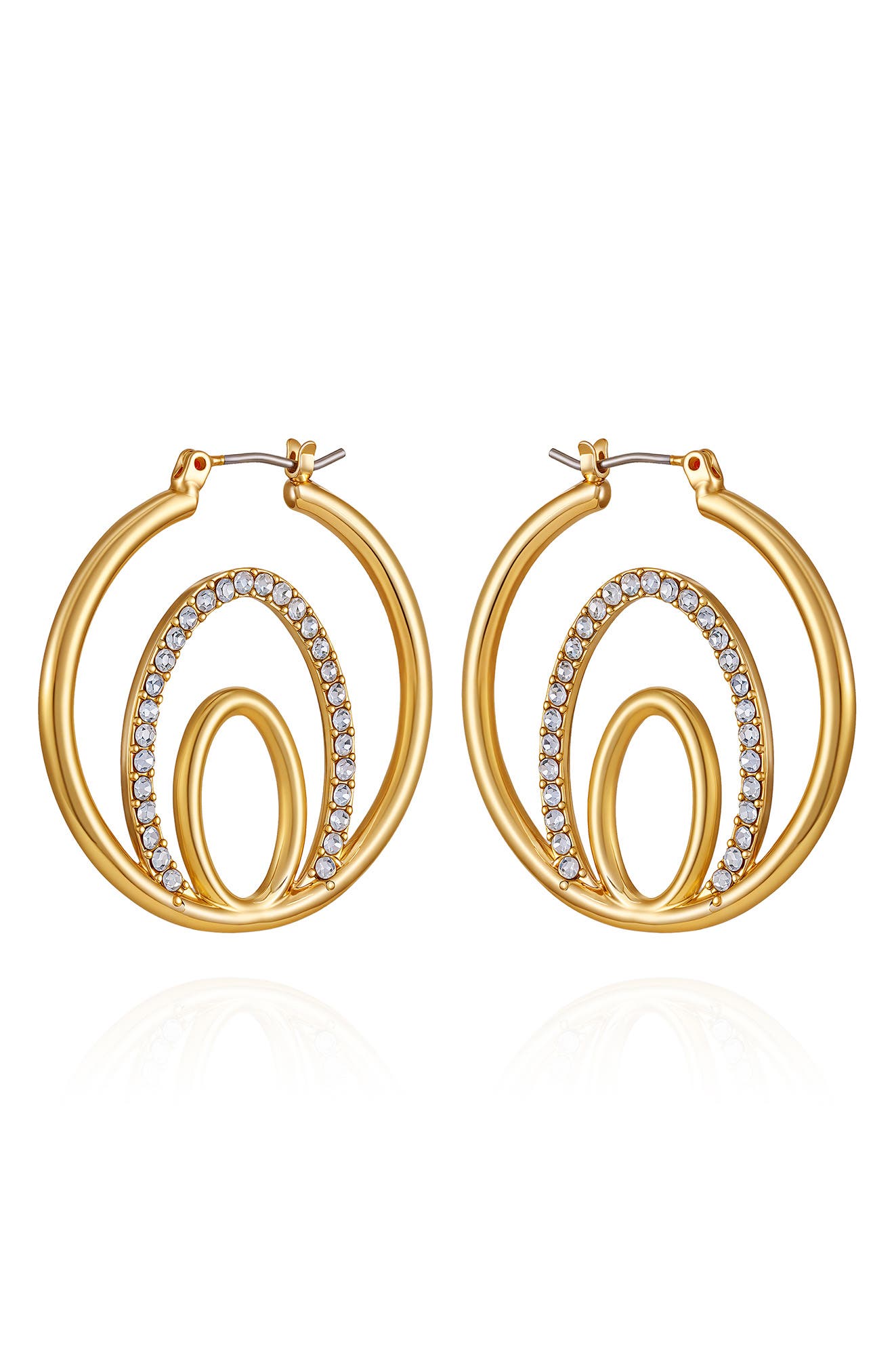 Vince Camuto Crystal Layered Hoop Earrings