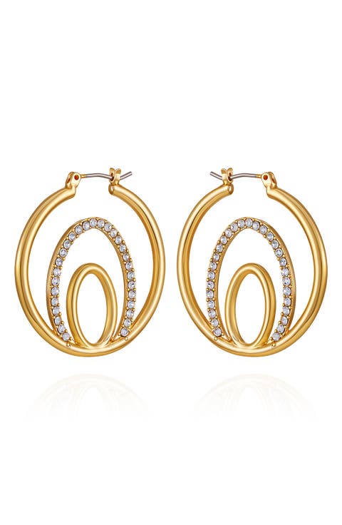 Crystal Layered Hoop Earrings