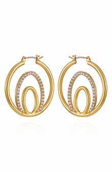Vince Camuto Crystal Layered Hoop Earrings
