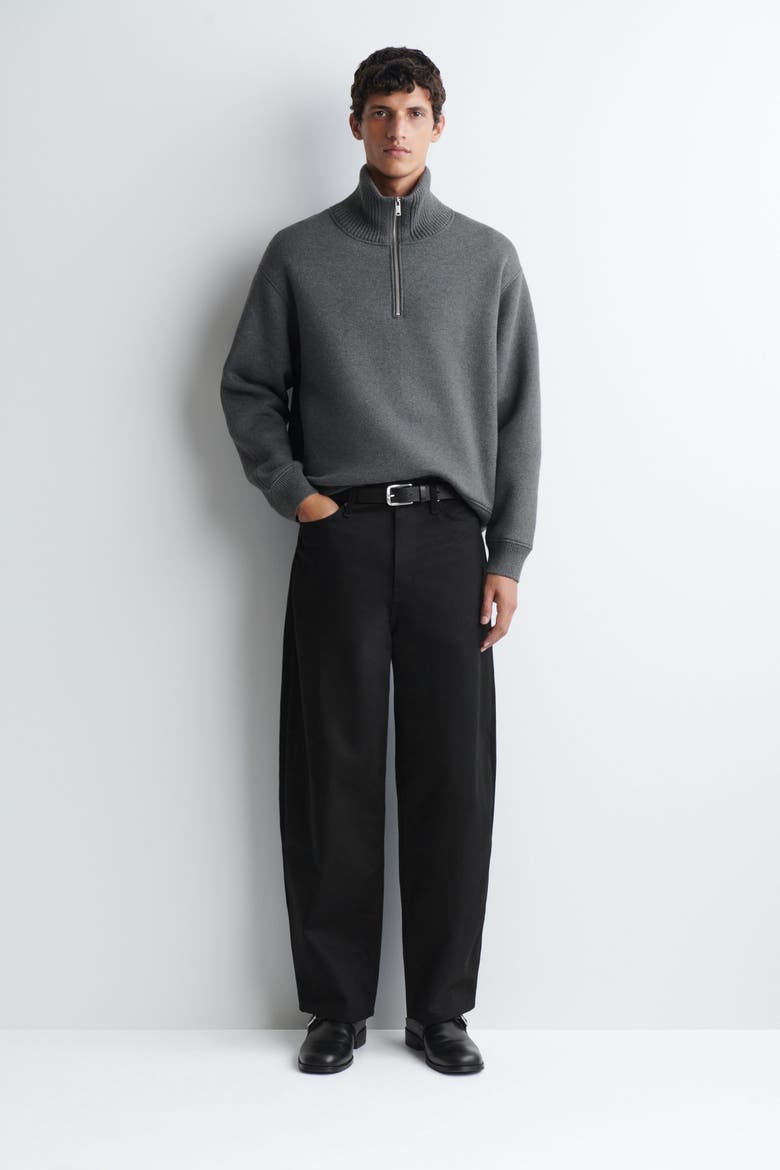 Cotton-Wool Jersey Zip-Up Sweater, Alternate, color, DARK GRAY