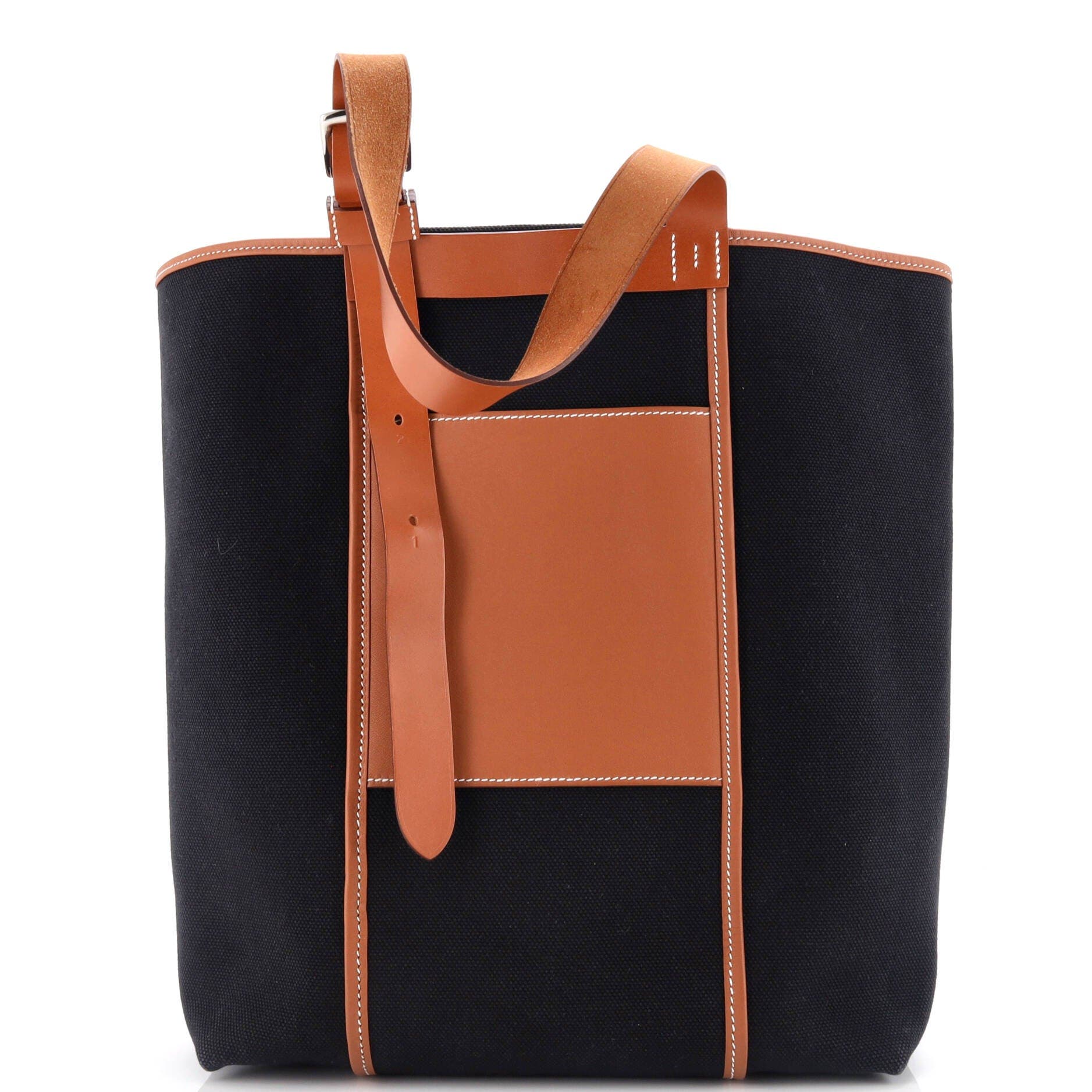 Pre-Owned Hermes Etriviere Pocket Tote Toile and Leather 27, Main, color, 