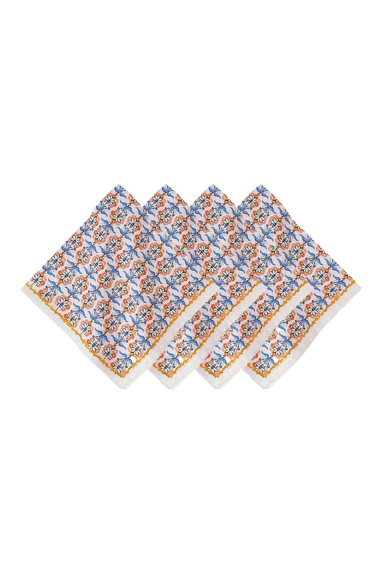 Emilie Set of 4 Cotton Napkins, Main, color, CHAMBRAY
