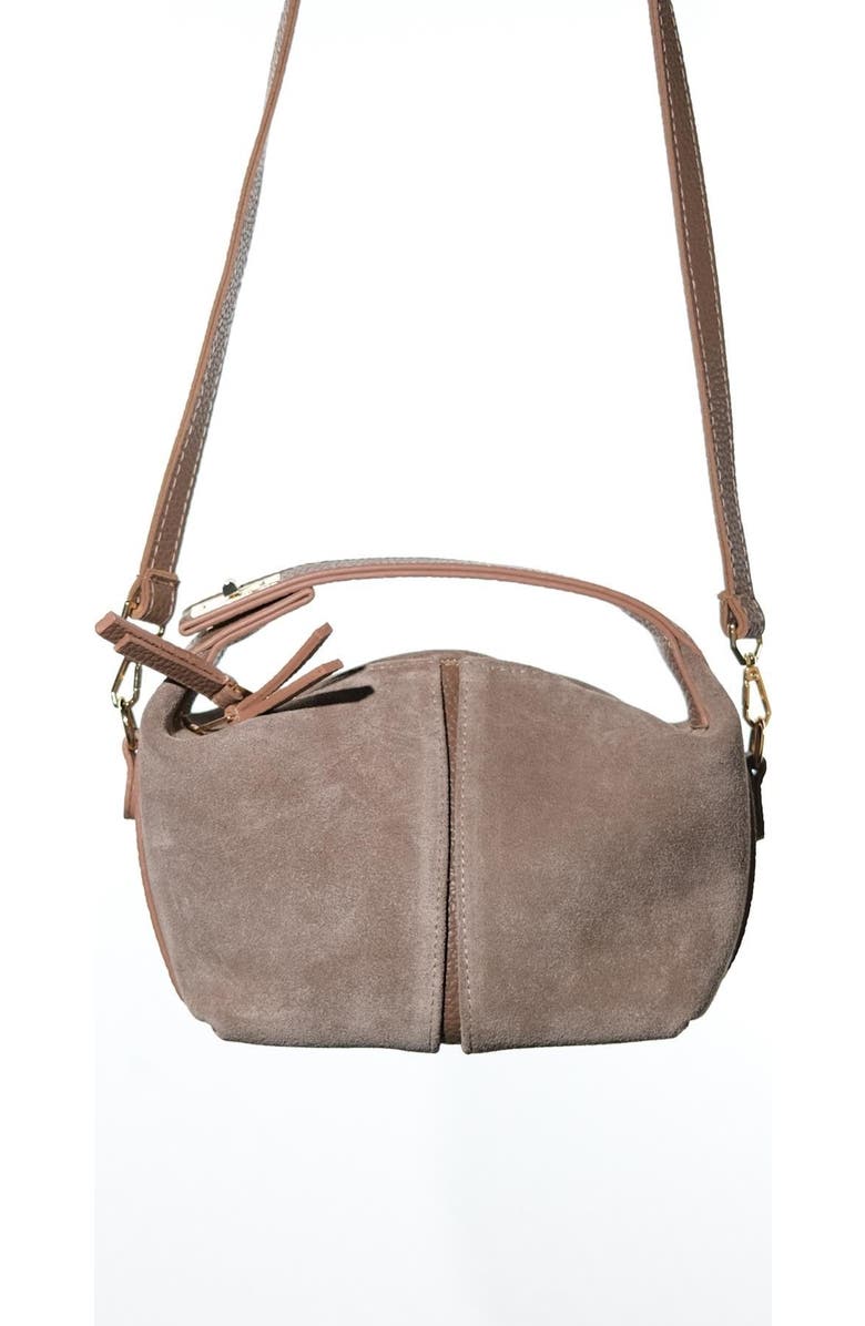 Forever & Always Shoes ISLAND Leather Shoulder Bag, Alternate, color, Beige Suede