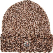 Moncler Logo Patch Rib Wool Beanie