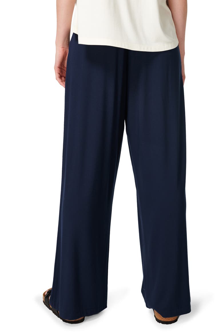 High Waist Wide Leg Stretch Modal Pants, Alternate, color, NAVY BLUE