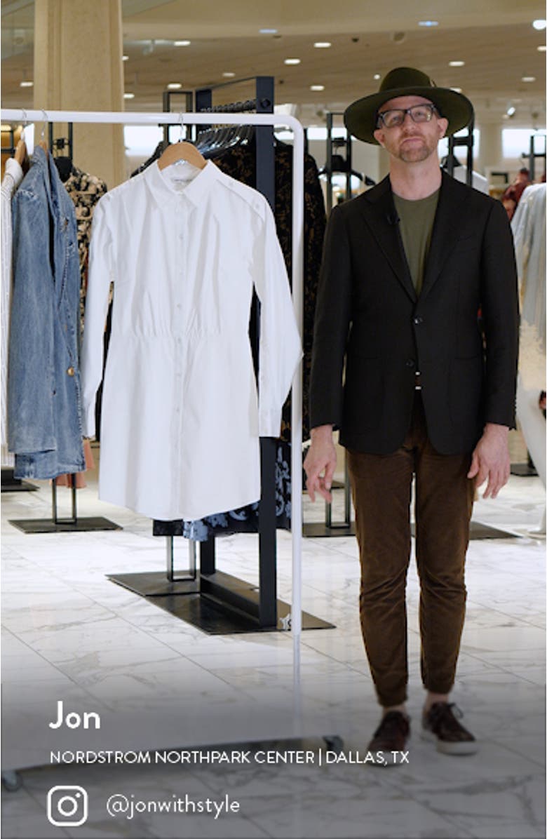 Rae Button Long Sleeve Mini Shirtdress, sales video thumbnail