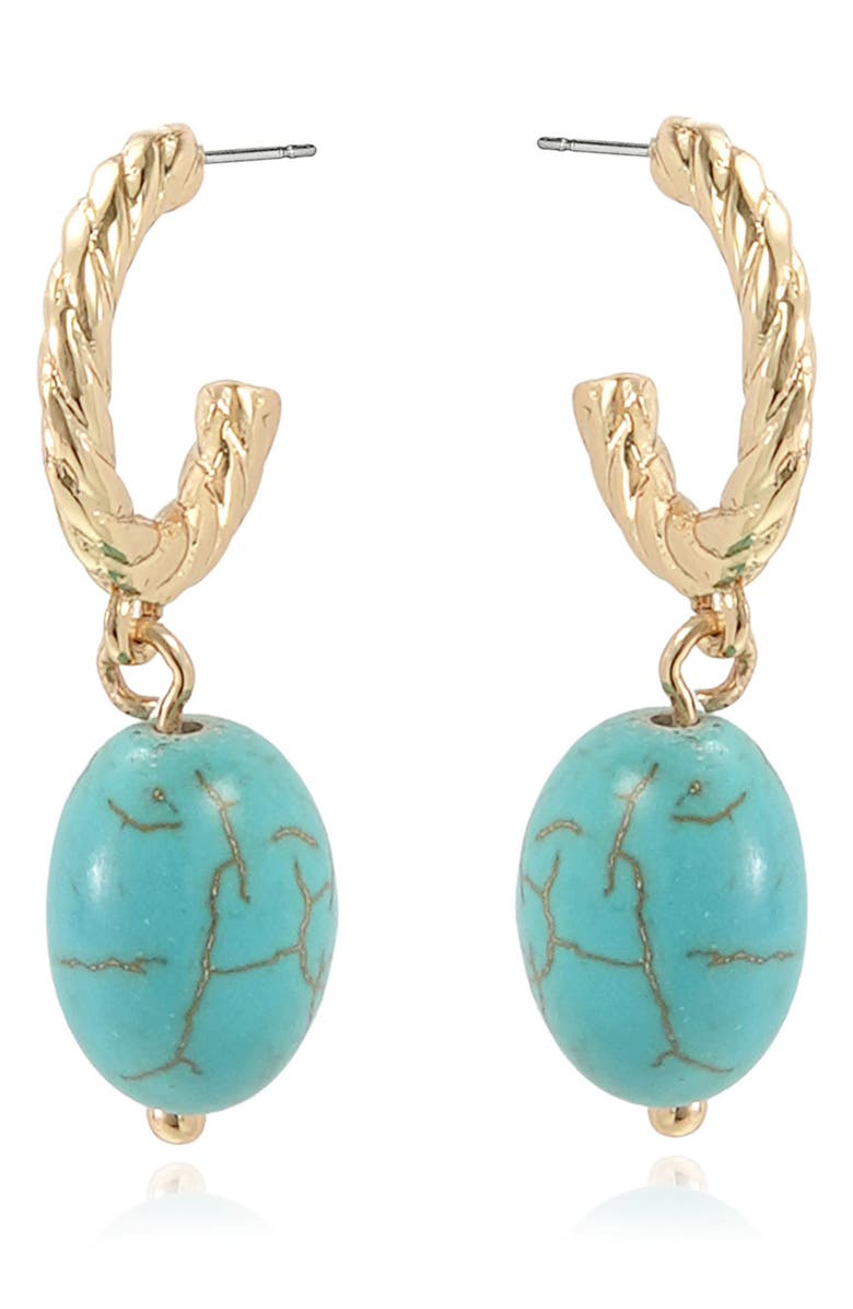 Ettika Synthetic Turquoise Drop Earrings, Alternate, color, 