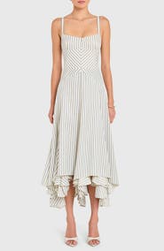 Amanda Uprichard Monterey Stripe Handkerchief Dress