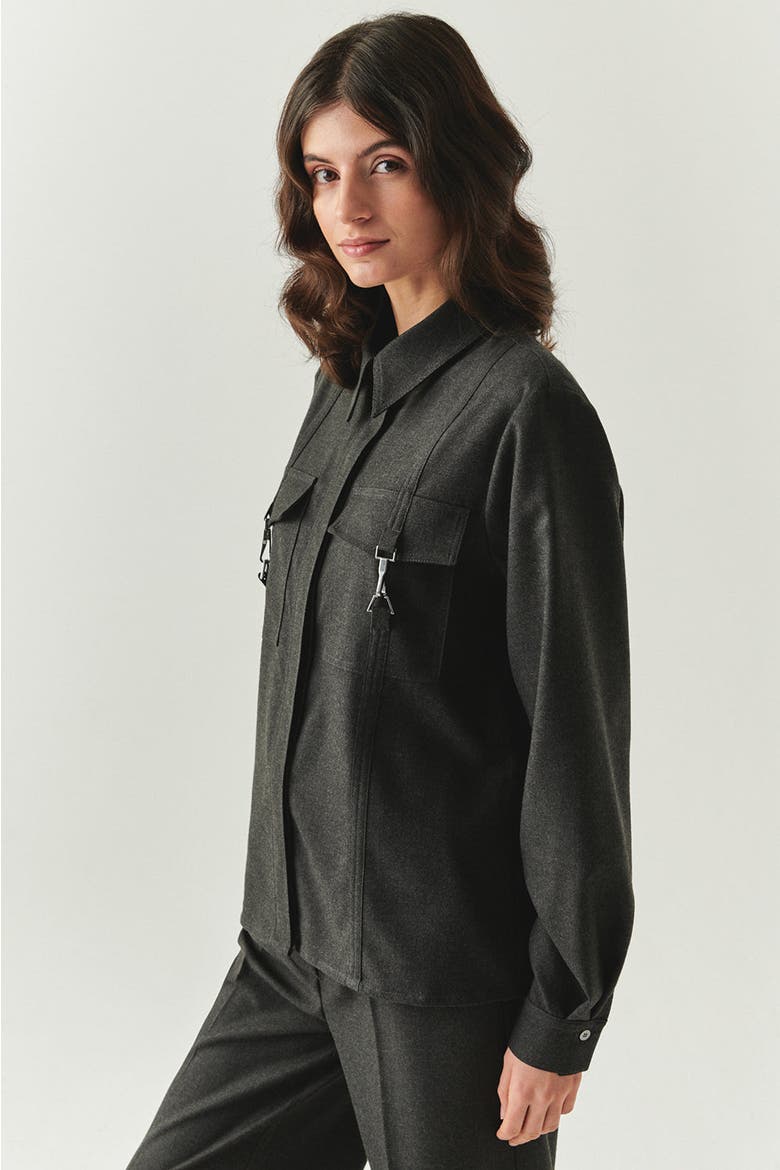 Zendaya Tailored Shirt, Alternate, color, GREY