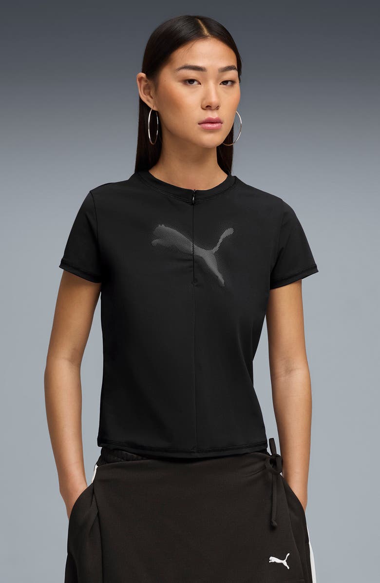 PUMA Dare To Slim Zip Top, Alternate, color, Puma Black