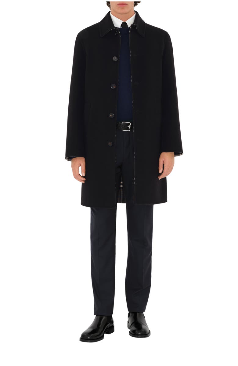 Burberry Mid-length Wool Car Coat, Main, color, Black/Snug