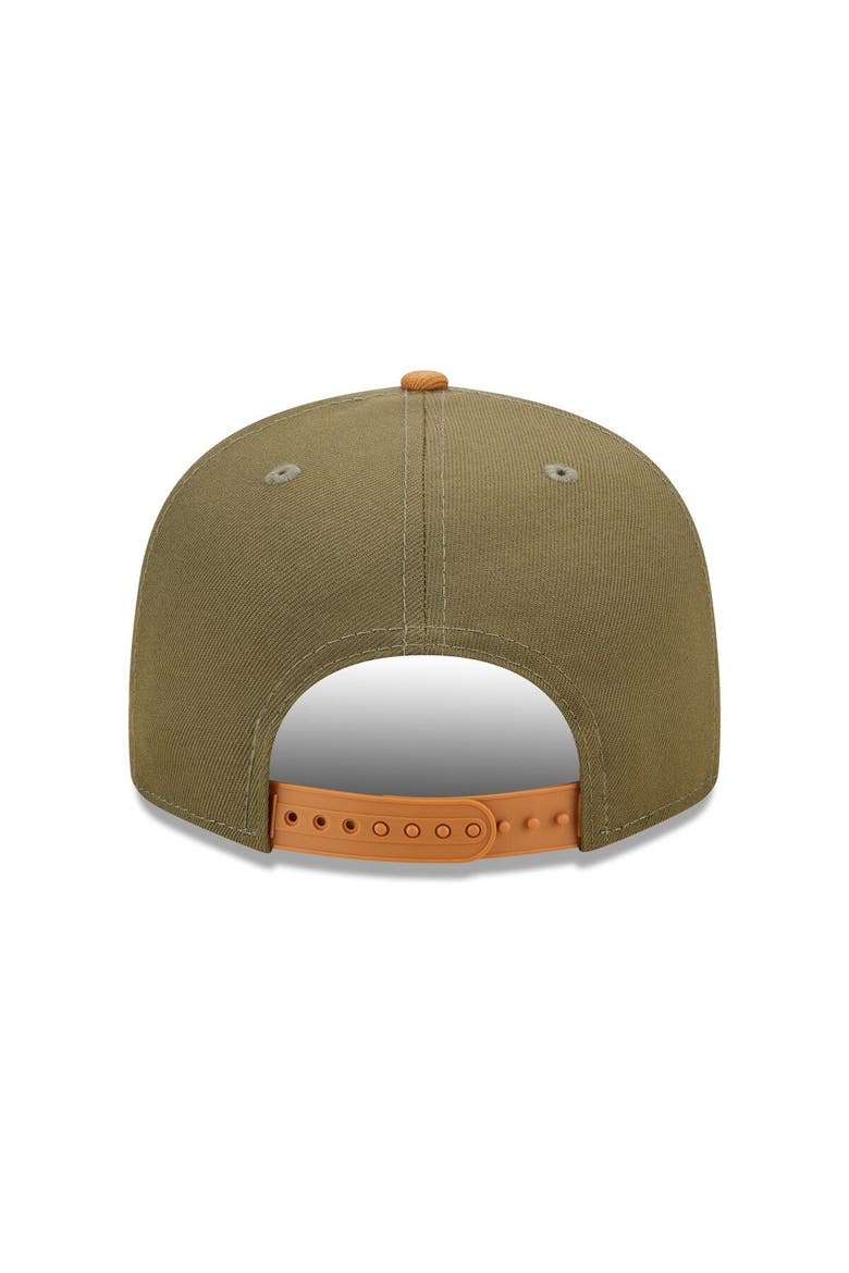 Men's New Era Olive/Brown Houston Rockets Two-Tone Color Pack 9FIFTY Snapback Hat, Alternate, color, Olive