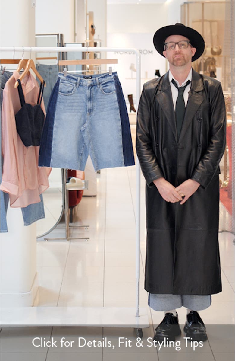 Sutten Two Tone Denim Cutoff Bermuda Shorts, sales video thumbnail