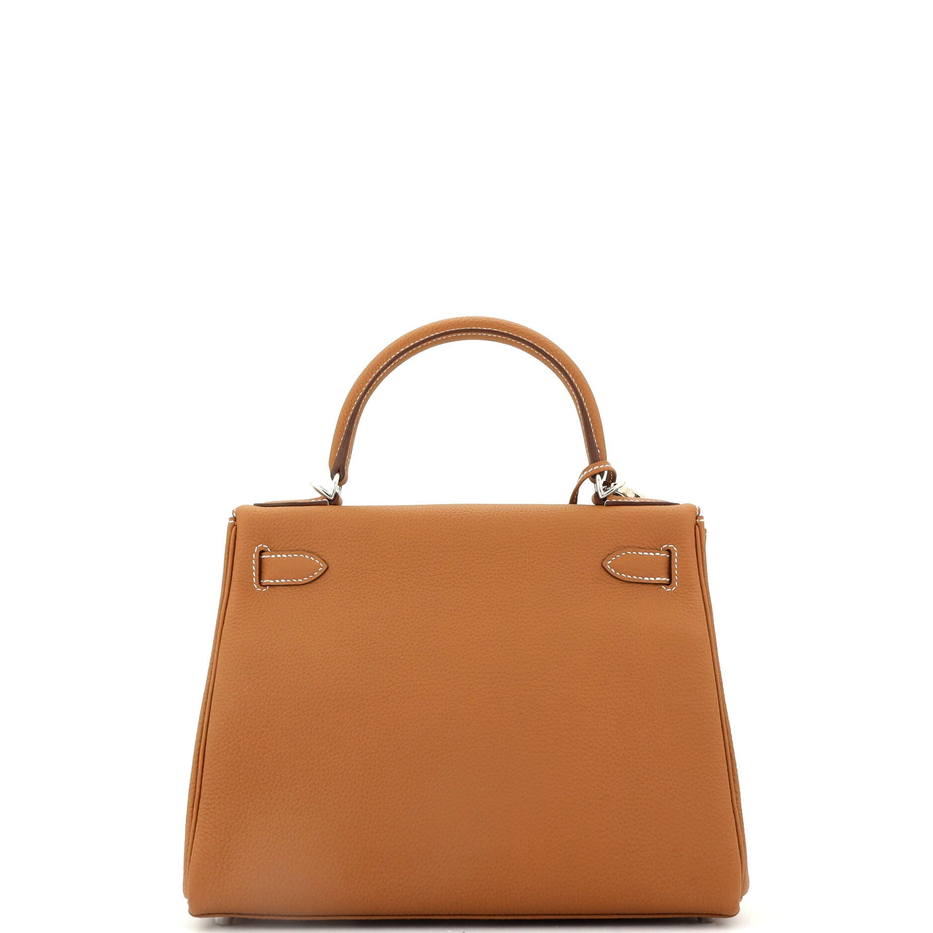 Pre-Owned Hermes Kelly Handbag Brown Togo with Palladium Hardware 28, Alternate, color, 