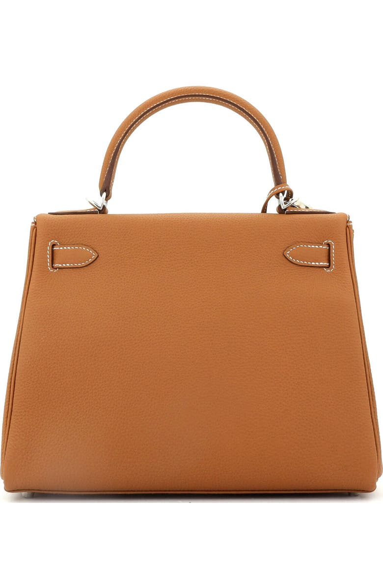 Pre-Owned Hermes Kelly Handbag Brown Togo with Palladium Hardware 28, Alternate, color,