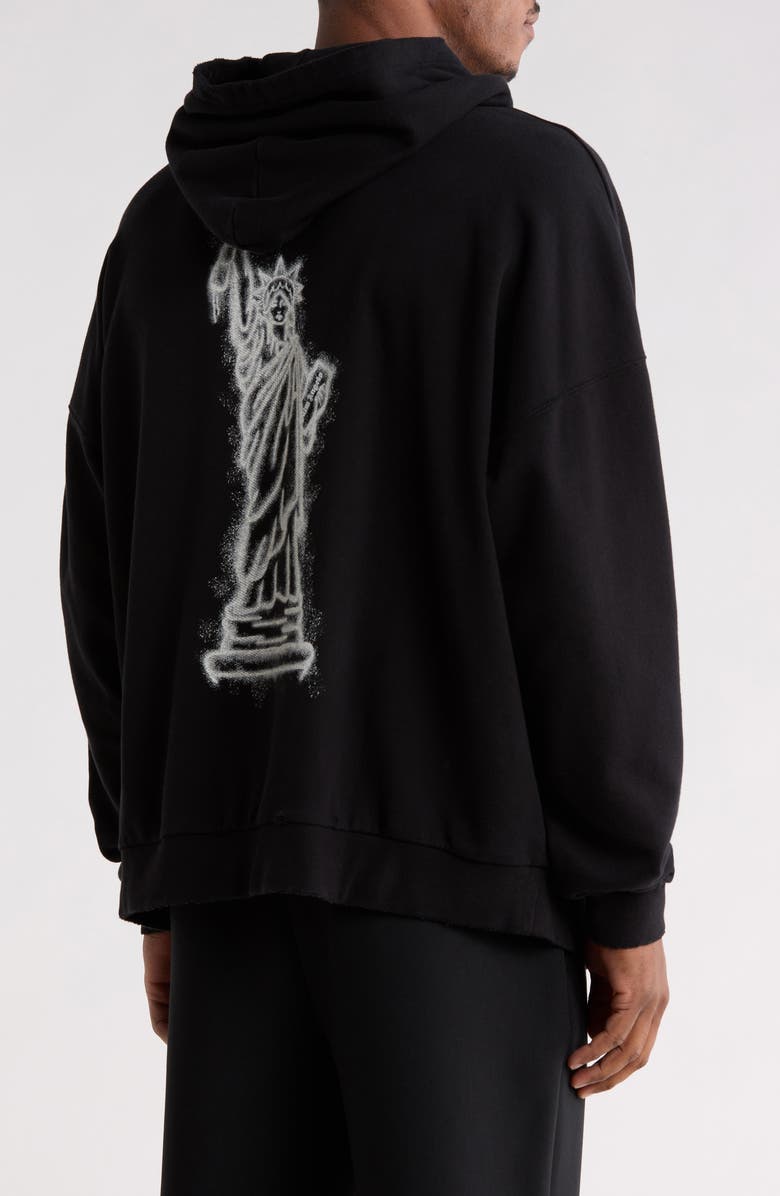 Palm Angels Graphic Hoodie, Alternate, color, Black/Beige