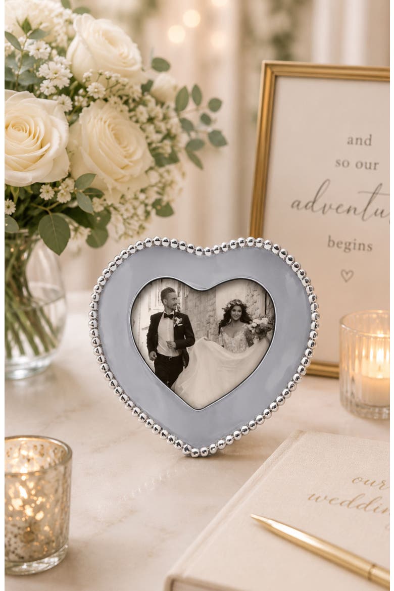 Heart Bead 4 x 6-Inch Picture Frame, Alternate, color, NO COLOR