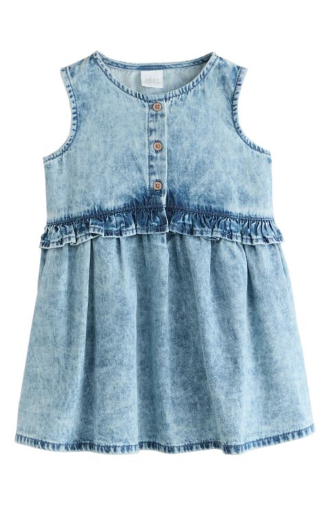 Kids' Ruffle Cotton Denim Dress (Baby, Toddler & Little Kid)