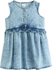 NEXT Kids' Ruffle Cotton Denim Dress