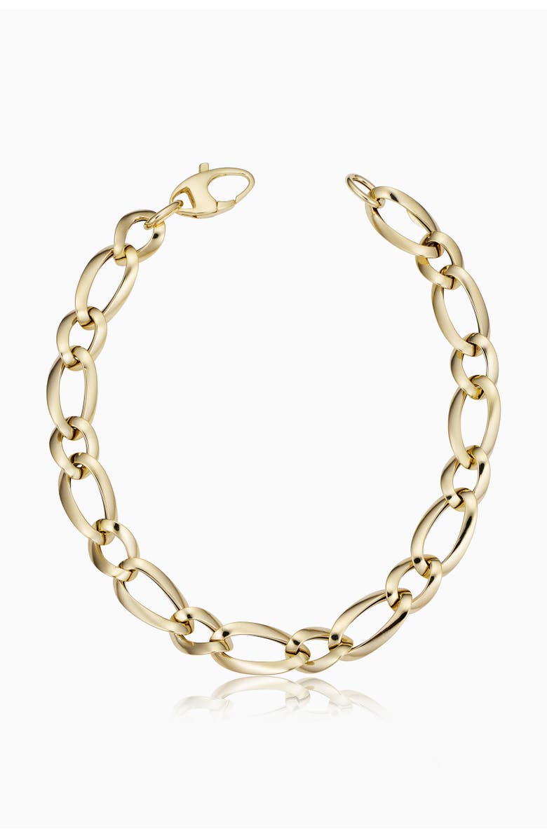 Oradina 14K Yellow Gold 1956 Alternating Link Bracelet, Main, color, 