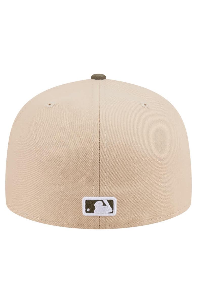 New Era Men's New Era Light Beige/Olive New York Yankees Two-Tone Color Pack A-Frame 59FIFTY Fitted Hat, Alternate, color, 