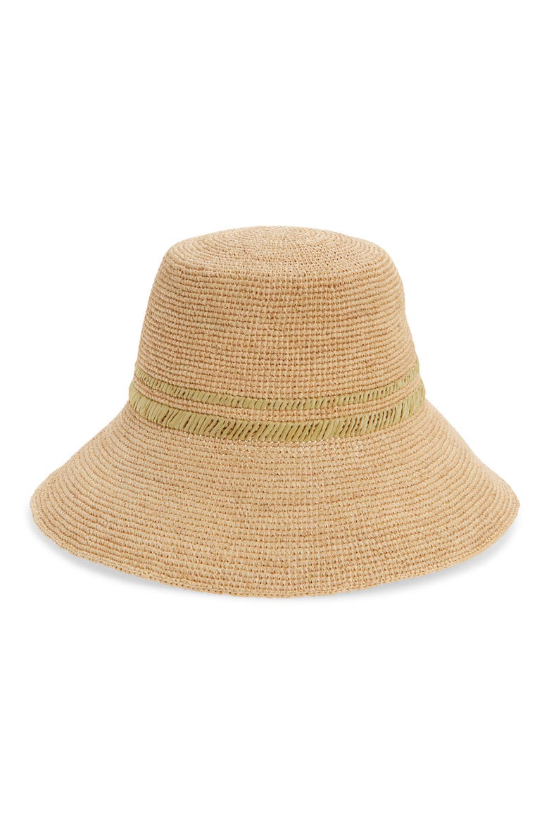 Jade Packable Raffia Bucket Hat, Main, color, NATURAL