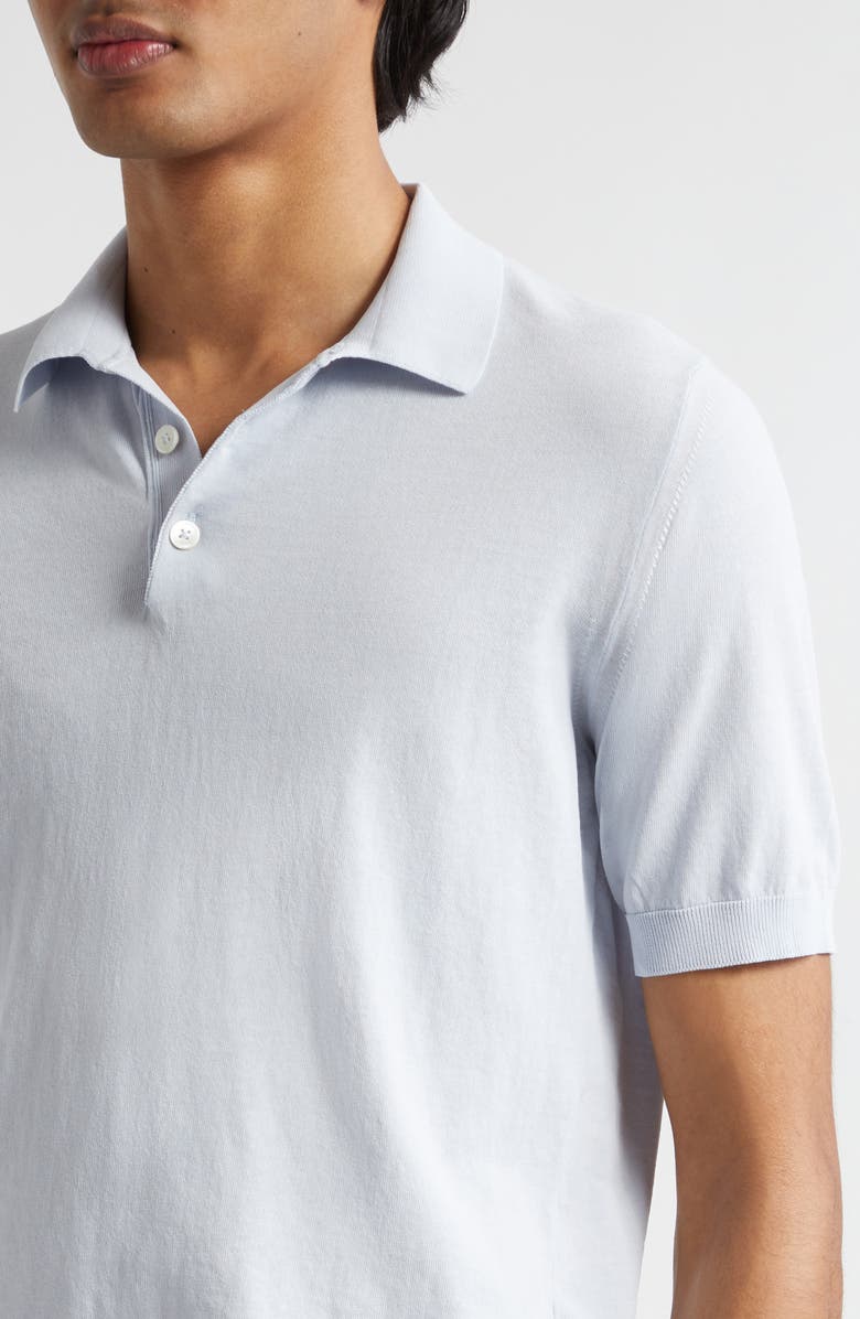 Eleventy Cotton Polo, Alternate, color, Denim